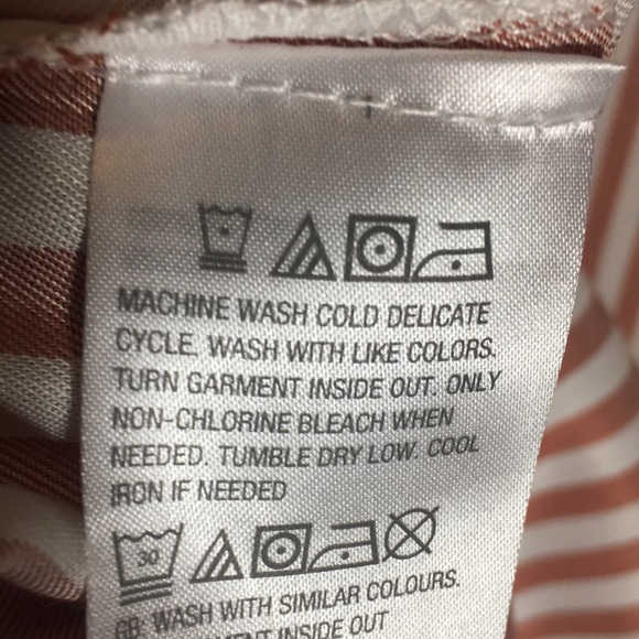 NWOT Naturals by D & Co Tailored Striped Shirt with Abalone Buttons & HiLo Hem - Picture 15 of 16